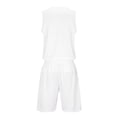 thumbnail image 5 of Conjuntos de camisetas sin mangas de cuello redondo para niños, conjunto de traje de fútbol de color sólido para juegos deportivos universitarios, partidos de rendimiento, uniformes de entrenamiento y, 5 of 5