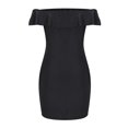 thumbnail image 7 of Uaswgudfs ​Sleeveless Off-Shoulder Midi Sundress - Summer Dresses for Women 2025 Casual Ribbed Dress with Ruffled Neckline Detail Black M, 7 of 7