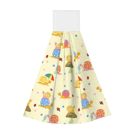 

Ocsxa Colorful Cartoon Snail for Hand Towels Hand Wipes with Velcro Soft and Fast Absorbent Hanging Towels Reusable Cleaning Cloth for Kitchen/Bathroom/Laundryroom 14x18In