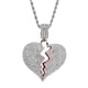 thumbnail image 1 of Collar de diamantes de imitación de lujo brillante con colgante de corazón roto y cadena resistente para pareja (plata), 1 of 6
