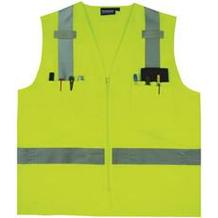 S414 CLASS 2 SURVEYOR'S SAFETY VEST, LIME X-LARGE