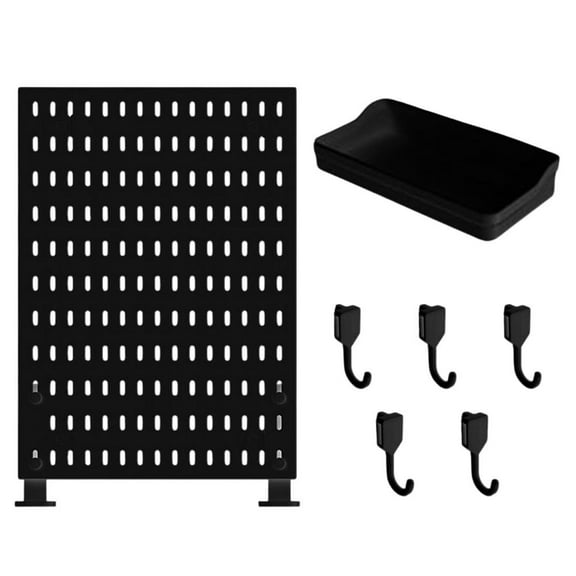 Pegboard Display Stand kit with 5 hooks,1 locker,2 vertical stands for Desktop