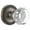 Antique Pewter, variant on Grandeur 821214 Newport Solid Brass Rose Privacy Door Knob Set - Brass