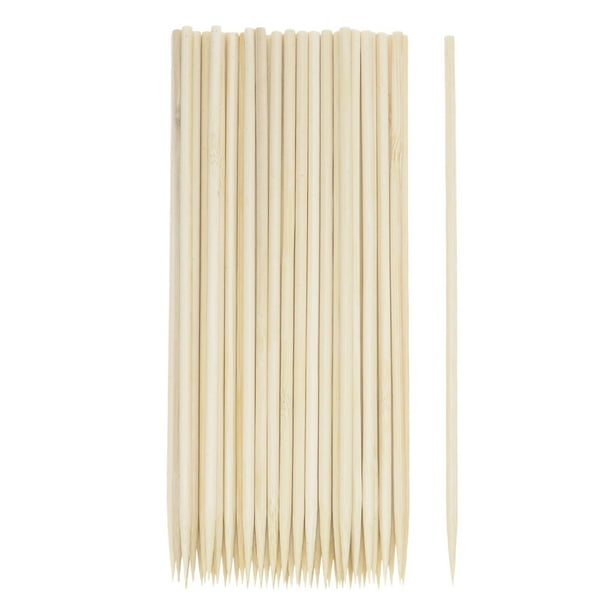 Uxcell 200 piezas de palillos de bambú de 8 pulgadas y 4 mm de diámetro, palillos de cóctel de madera natural