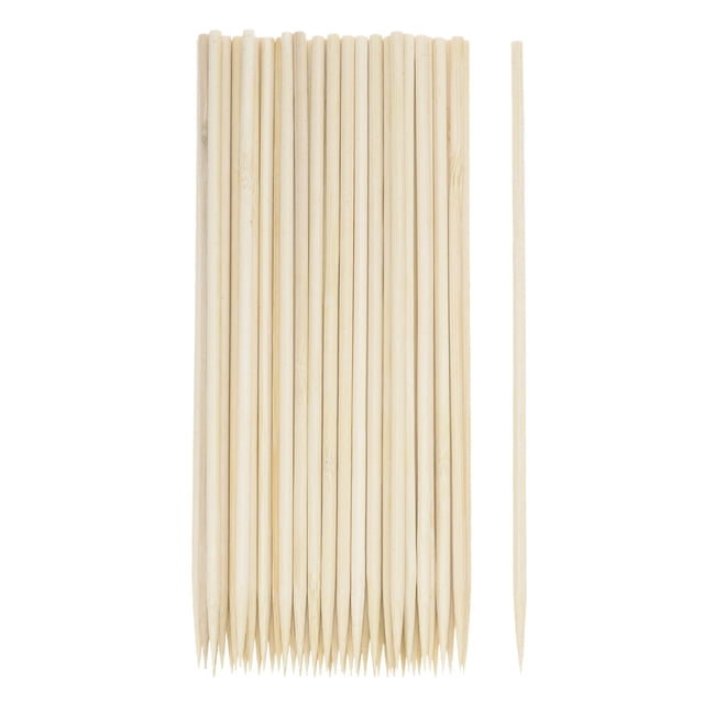 Uxcell 200 piezas de palillos de bambú de 8 pulgadas y 4 mm de diámetro, palillos de cóctel de madera natural