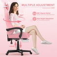 Soontrans Pink Gaming Chair Office Chair with Footrest, High Back