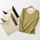 thumbnail image 2 of Suéter de algodón de cuello bajo para mujer, camiseta térmica de terciopelo de doble cara de invierno, camisa de base térmica, ropa interior de manga larga para mujer, 2 of 2