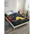 thumbnail image 4 of Move Over Gaming Single Sheet Full, Black Yellow Fitted Sheet Only, Cartoon Game Handle Pattern, Microfiber Deep Pocket up to 16", 4 of 8