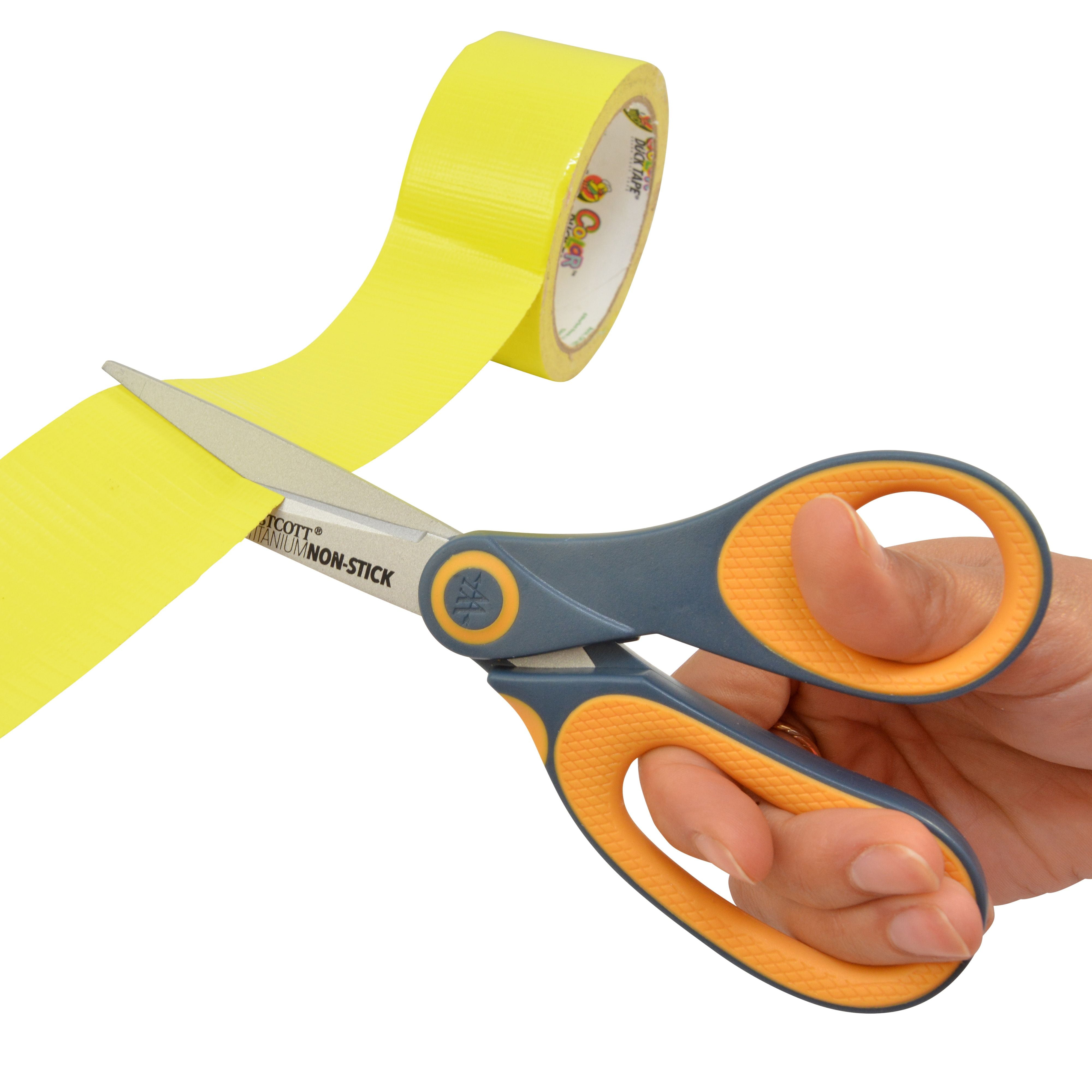 Westcott 8-inch Titanium Bonded Non-Stick Straight Scissors, Yellow, 3-Pack