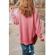 thumbnail image 3 of Camisa de manga larga con cuello redondo y manga larga para mujer con abertura, 3 of 5