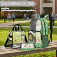 thumbnail image 2 of Kuiaobaty Frog Floral Print Clear Backpack and Pencil Case Set for Boys 8-12 Clear Backpack and Lunch Bag Set Heavy Duty Bookbags with Pencil Pouch for School, Green, 2 of 5