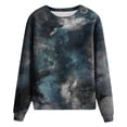 thumbnail image 5 of Bibifish Womens Tie Dye Sweatshirt Printed Crewneck Long Sleeve Pullover Casual Loose Fit Spring Fall Comfortable Pullover Tops For Ladies, 5 of 6