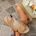thumbnail image 2 of SZJXBUY Womens Summer Sandal 2026 Breathable Elegant Open Toe Dressy Casual Flat Sandals Comfortable Beach Vacation Ankle Strap Outdoor Walking Shoes Khaki,39, 2 of 9
