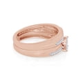thumbnail image 6 of AFFY White Natural Diamond Wedding Trio Bridal Ring Set In 14k Rose Gold (0.33 Cttw), 6 of 9
