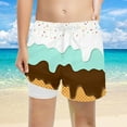 thumbnail image 2 of Gelikeya Ice Cream Baseball Swim Trunks for Boys Size 7-8 Hawaiian Beach Wear Summer Clothes Elastic Drawstring Fashion Graphic Shorts Swimsuit X08 White, 2 of 4