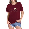 thumbnail image 1 of LUOGENLI T-shirts pour Femmes Motif Tournesol Col Rond Manches Courtes T-shirts Graphiques Saint-Valentin Vin m, 1 of 6