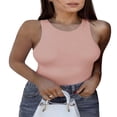 thumbnail image 2 of QJUHUNG Tank Bodysuit for Women Halter Neck Sleeveless Ribbed Bodysuit Basic Tank Tops, 2 of 8