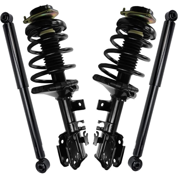 Detroit Axle - Struts Shocks for 2002 2003 2004 Nissan Pathfinder INFINITI QX4, 2 Front Struts with Coil Spring Assembly 2 Rear Shock Absorbers Replacement Suspension Kit