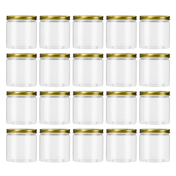20pcs Frascos de plástico Botellas de boca anchas Tarras de té portátil Tarras de almacenamiento de plástico