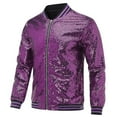 thumbnail image 2 of Allthemen Mens Sequins Casual Zipper Party Bomber Jacket, 2 of 4