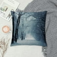 thumbnail image 2 of Creowell  Winter Pillow Covers, Blue Snow Snowstorm in Park Winter Landscape Scene Double Sided Decorative Pillows Cases Throw Pillows Covers, 2 of 5