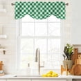 thumbnail image 2 of Tie Up Valance for Windows Dark Green Buffalo Check Plaid Curtains Valances Rod Pocket Valance Window Treatments Farmhouse Style Balloon Curtains for Kitchen Living Room Bedroom Bathroom 42x12 Inch, 2 of 9