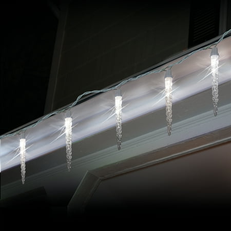 set of 5 pure white led battery operated icicle shape set of 5 pure white led battery operated icicle shape