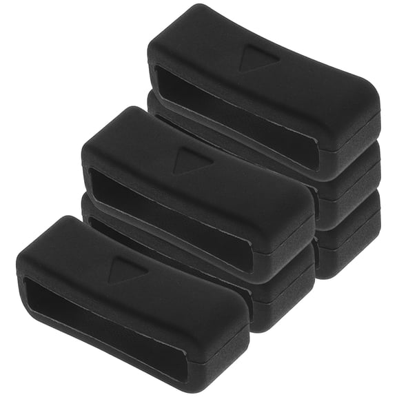 OUNONA 6Pcs Black Silicone Watch Strap Loop Durable Watch Bands Keeper for Replacement