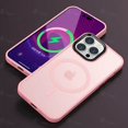 thumbnail image 1 of Luxury Matte Frosted Pink Magnetic Wireless Charging Case For iPhone 16 15 14 13 12 11 Pro Max 16 Plus Translucent Bumper Cover pink For iPhone 14 ProMax, 1 of 6