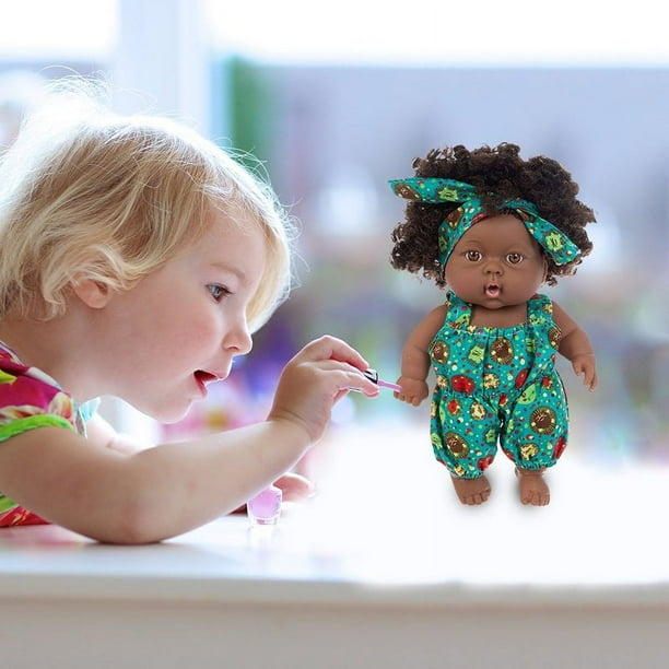 Baby Dolls Black Girl Dolls Lifelike Girl Black Baby Doll Handmade Soft Realistic Baby Dolls for 2 Year Old Girls and Up Fashion Black Baby Doll Play Doll for KidsGifts for Family Christmas Gift