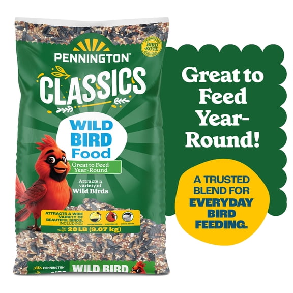 Pennington Classic Dry Wild Bird Feed and Wild Bird Seed, 20 lb. Bag, 1 Pack