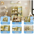 thumbnail image 2 of Msutree Wooden Kids Bookshelf, Toy Storage Organizer Cabinet for Kids Room or Playroom, 4-Tier Montessori Bookshelf for Kids, Toddler Bookshelf Baby Bookcase with Sling Book Rack, Yellow, 2 of 9