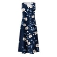 thumbnail image 4 of Odbmxy Tank Women Sun Dresses V-Neck Summer Womens Midi Dresses Floral Button Tunic Loose Camping Sleeveless Dress, 4 of 5