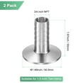 thumbnail image 3 of Uxcell 2-Pack Tri Sanitario 1.5 in Abrazadera Accesorios Barbados a Adaptador de Manguera de 3/4 in Acero Inoxidable Ajuste de Tubería Diámetro Exterior 50.5mm, 3 of 7