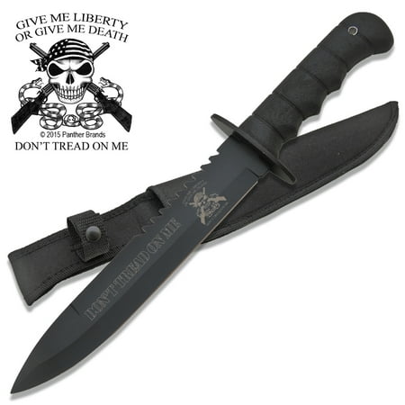 BLACK Don't Tread On Me Give Me Liberty Combat Military Knife Hard Nylon