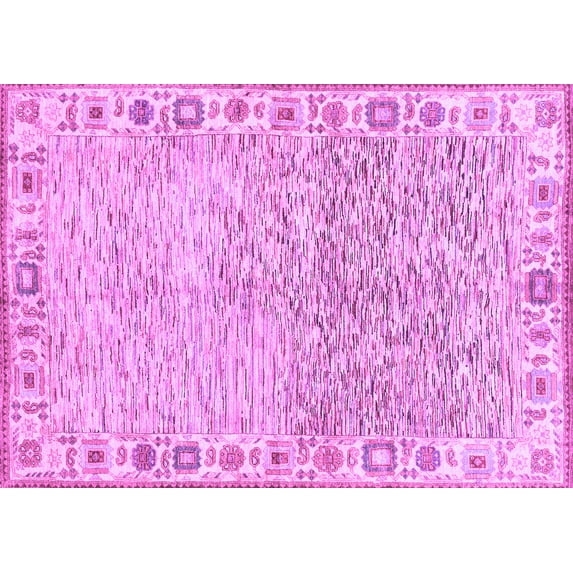 Ahgly Company Indoor Rectangle Oriental Purple Modern Area Rugs, 5' x 7'