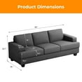 thumbnail image 2 of BLAZANT 3 Seater Sofa Oversize, 89" Extra Large Size Sofa Couch with Extra Deep Seats, Modern Loveseat Sofa, Comfortable Fabric, Easy to Install, for Living Room Apartment Lounge, Gray, 2 of 5