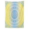 thumbnail image 2 of Blue and Yellow Outdoor Tablecloth, Ombre Mandala Oriental Universe Spirit and Ritual Themed Symbol Image Art, Decorative Washable Fabric Picnic Tablecloth, 58 X 104 Inches, Blue Yellow, by Ambesonne, 2 of 2