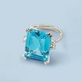 thumbnail image 6 of Ross-Simons 17.00 Carat Simulated Aquamarine and .30 ct. t.w. CZ Ring in Sterling Silver, Women's, Adult, 6 of 8