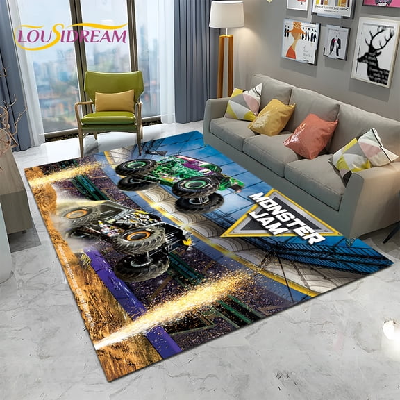 Cartoon Jam 3D Truck Carpet Rug for Home Living Room Bedroom Sofa Doormat r kids Area Rug Non-slip Floor Mat