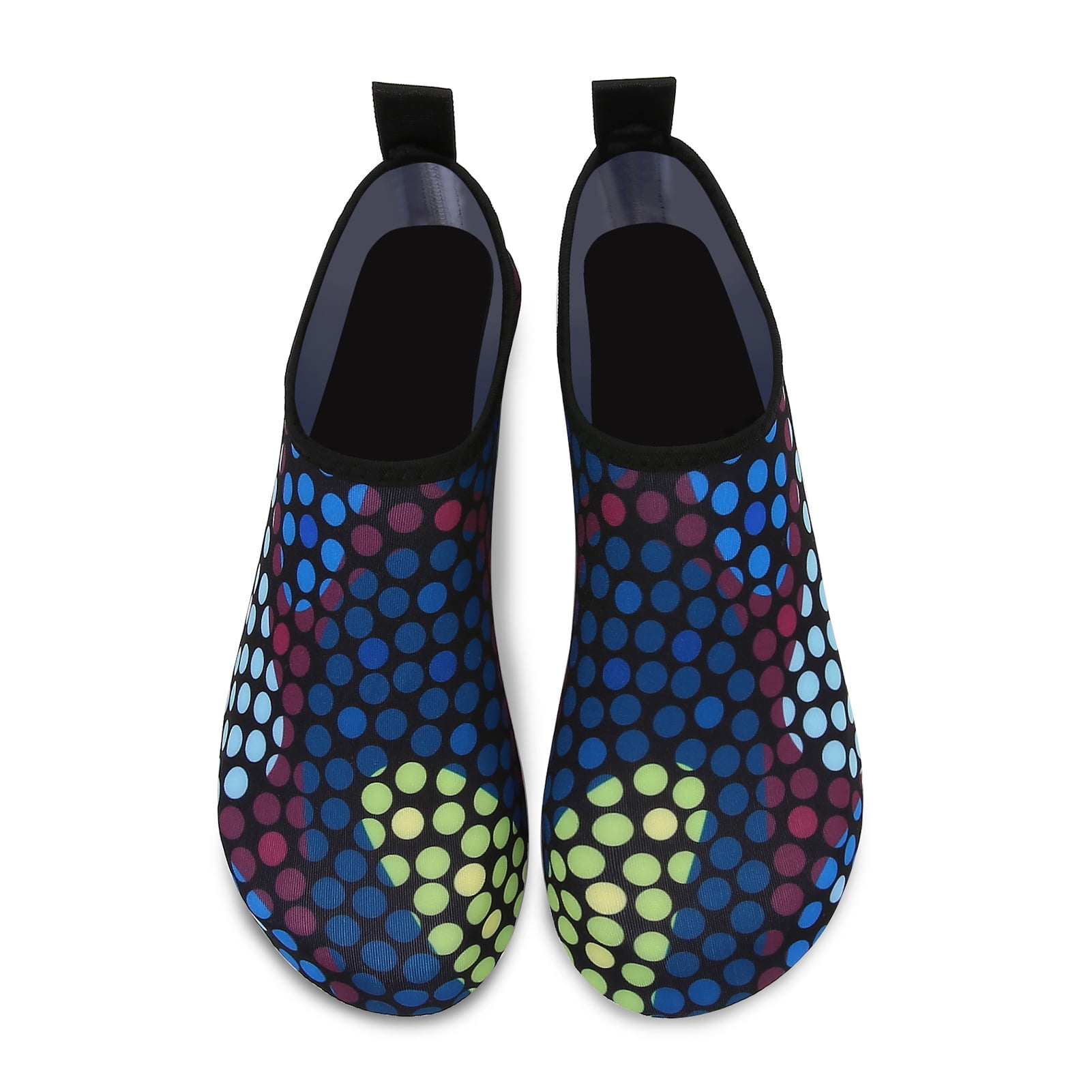 Men and Women a Slip On Barefoot Quick-Dry Beach Aqua Yoga Water Shoes (Multi Dot/Black, 5.5-6.5 Women/5-5.5 Men)