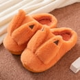 thumbnail image 2 of Otqutp Unisex Kids Round Toe Slippers Children's Boys Girls Cute Furry Shoes Indoor Home Warm Cotton Slippers House Shoes Bedroom Slipper(Orange,10-10.5Years), 2 of 3
