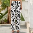 thumbnail image 5 of Wide Leg Pants Woman, Cute Panda Face High Waist Knot Palazzo Pants for Women, Elastic Sweatpants Yoga Lounge Pants Trousers with Pockets Fall Pants for Women 2024, 5 of 6
