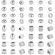 thumbnail image 1 of 48 cuentas europeas de acero inoxidable de 8 estilos, con agujeros grandes, redondas, cúbicas, espaciadoras de barril, sueltas., 1 of 7