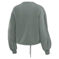thumbnail image 3 of Women's WEAR by Erin Andrews Green New York Jets Washed Fleece Long Sleeve T-Shirt & Shorts Lounge Set, 3 of 6