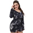 thumbnail image 5 of ebukurty Women's Plus Tie Dye Onesies Pajamas Female Long Sleeve Botton Bodysuit Soft Romper 3XL, 5 of 5