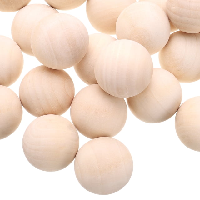 Bolas redondas de madera Uxcell de 10 piezas de 1-1/4" (30mm) sin terminar, esferas de madera natural para manualidades y proyectos de bricolaje