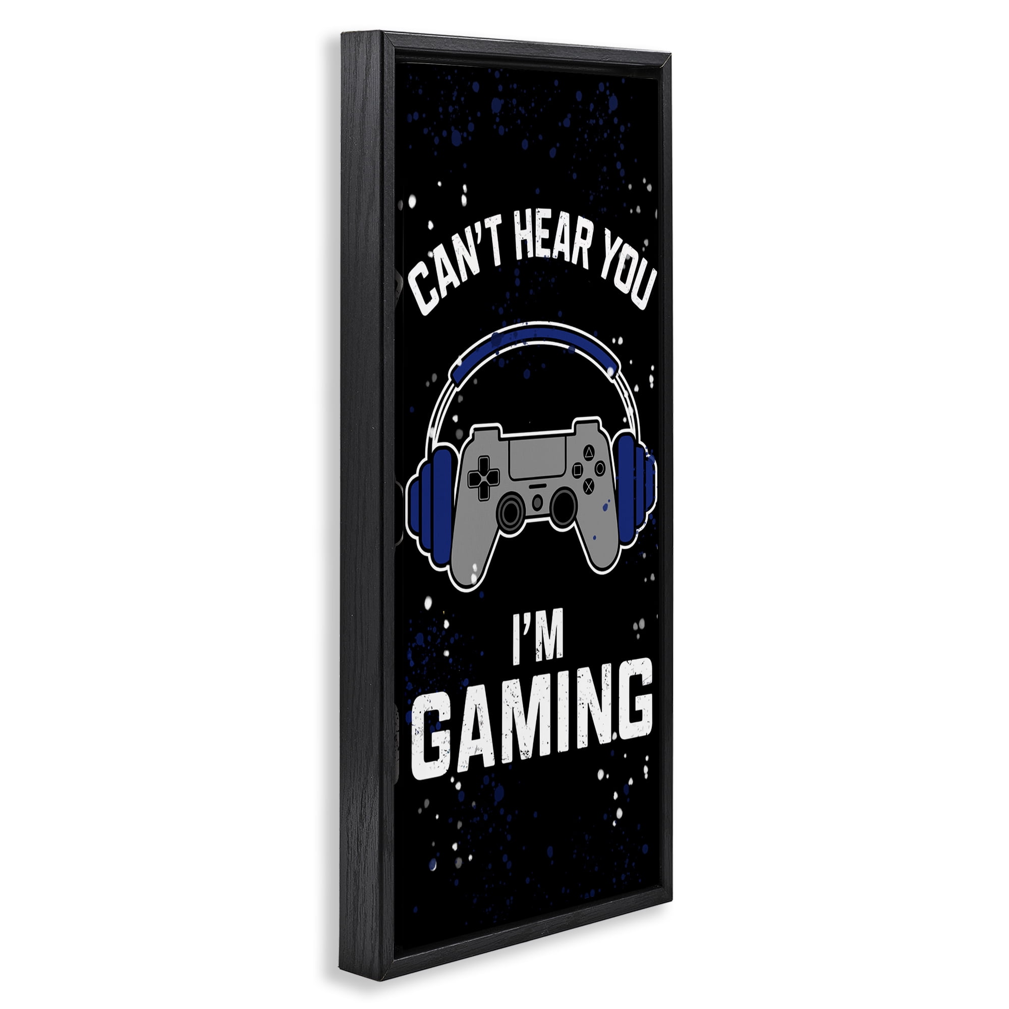 Stupell Industries Can't Hear You Gaming Black Framed Floater Canvas Wall Art, design by Kim Allen
