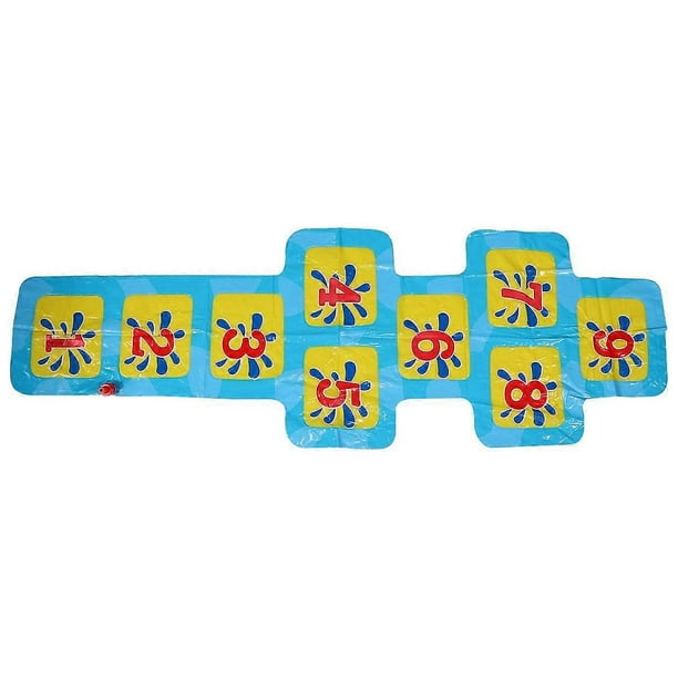 1Pc Inflatable Water Spraying Mat Playmat Pad Sprinkler Pool Water Digital Educational Toy for Learning Numbers From 1 To 9 (Blue)