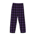thumbnail image 5 of Goofa Purple Black Plaid Printed Soft Pajama Pants for Men, Wide Leg Comfy Casual Lounge Yoga Pants-Small, 5 of 9